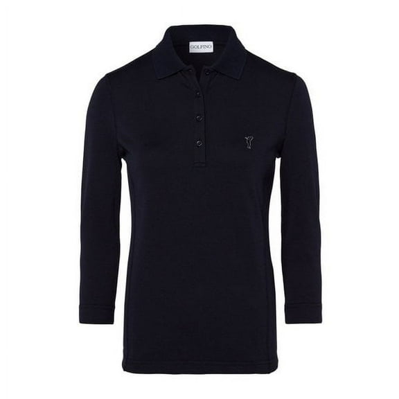 Golfino Sun Protection 3/4 Sleeve Golf Polo, Ladies performance golf polo with UV protection size 2 (extra extra small)