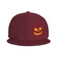 thumbnail image 3 of DouZhe Flat Brim Cap Snapback Hat, Angry Face Prints Adjustable Red Adult Baseball Cap, 3 of 6