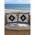 thumbnail image 5 of Outdoor Pillows Waterproof, Black Beige Boho Bedding Throw Pillows with Insert for Couch Sofa Bed, Vintage Ethnic Tribal Southwestern 16x16 Inch Pillowcases Decorative Camping Patio Pillow Set of 1, 5 of 8