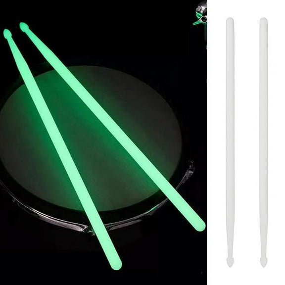 2Pair 5A Luminous Drum Stick Drum Set Fluorescent Drumsticks Jazz Drumsticks Stage Glow in Dark Drum Accessories Green