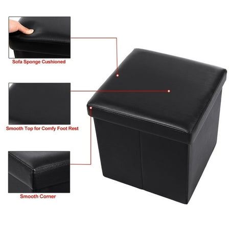 Zimtown 15 X Storage Ottoman Cube Footrest Stool Coffee Table Puppy Step Faux Leather Brown Black Zimtown 15 X Storage Ottoman Cube Footrest Stool Coffee Table Puppy Step Faux Leather Brown Black