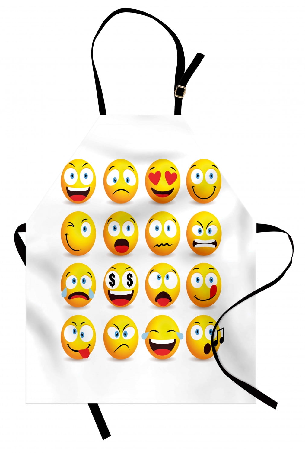 Emoji Apron Smiley Faces Collection with Circular Shapes with Various