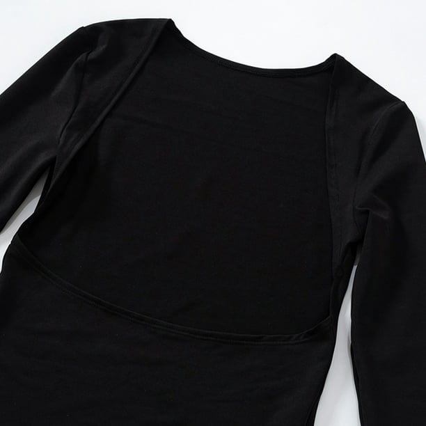 Long Sleeve Backless Top, Charming Fashionable Skin Friendly