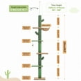 thumbnail image 5 of Pefilos Adjustable Height 95"-108" Cactus Cat Tree with Sisal Covered Scratching Post, Hammock, Floor to Ceiling Cat Tree Tower, Green, 5 of 12