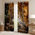 thumbnail image 2 of Feelyou Cheetah Leopard Blackout Curtains Set of 2 (52x84 Each), Rustic Window Curtains, 2 of 6