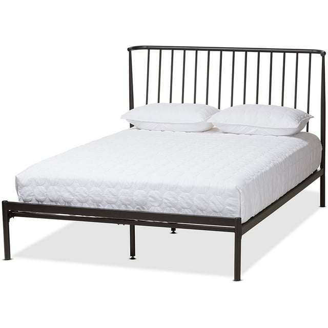 Baxton Studio Sabine Full Metal Spindle Platform Bed in Black