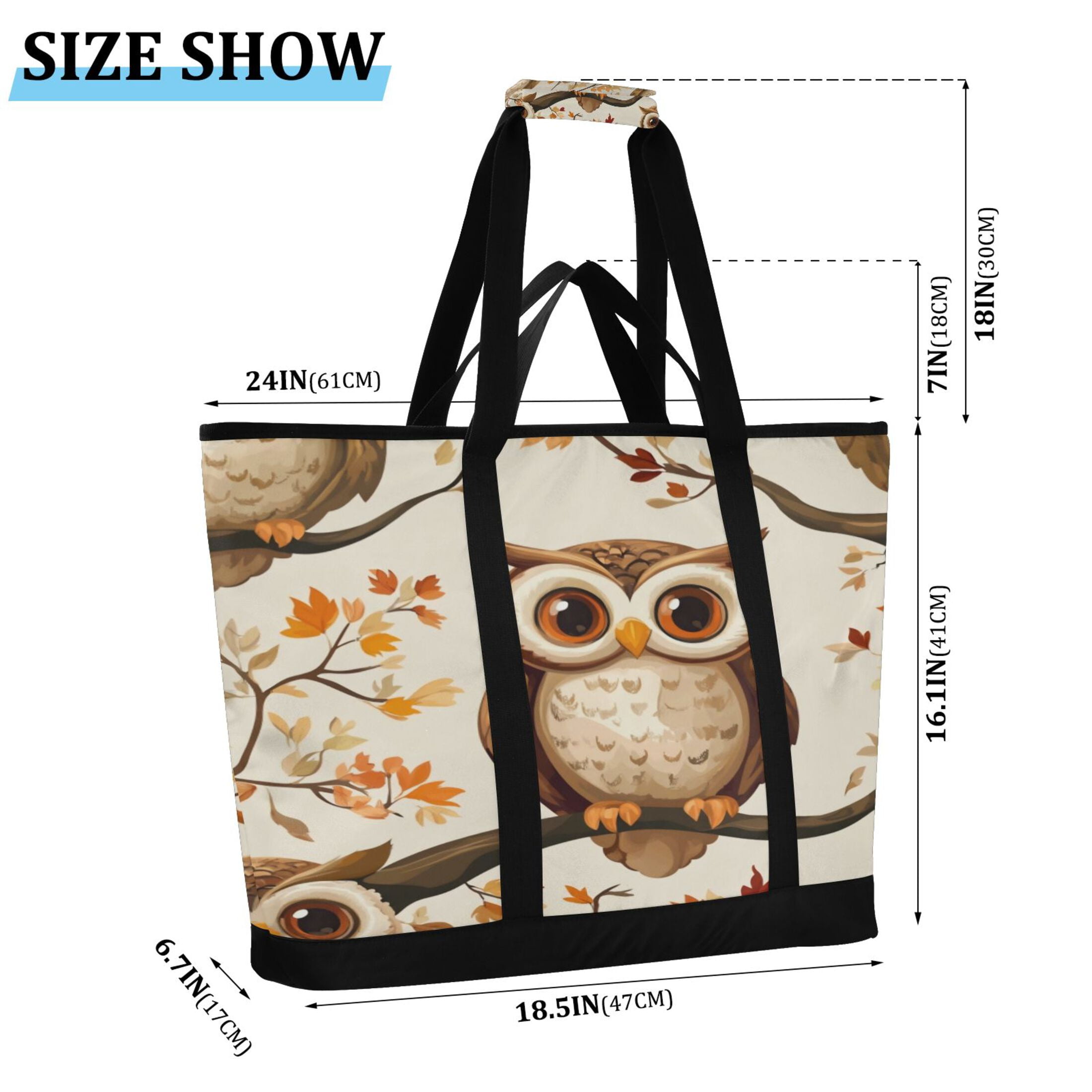 Large Hand-held Ice Pack Picnic Bag Insulation and Refrigeration Suitable for Shopping Picnics and Camping Big-eyed Owl