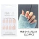 thumbnail image 1 of Uñas postizas semitransparentes con diseño de confeti, uñas cortas almendradas, kit reutilizable de 24 uñas con pegamento., 1 of 2