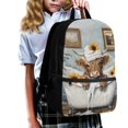 thumbnail image 3 of Uourmeti Lightweight 17 Inch Backpack for School Travel, Smooth Zipper Spacious Interior Stylish Student Bookbag, Sunflower Calf Pattern, 3 of 6