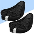 thumbnail image 3 of COSMOBETTY 2Pcs Comfy Cycling Gel Pad Seat Saddle Cover 3D Cushion Silicone Non-Slip Black 10.6x7.1x0.8in, 3 of 8