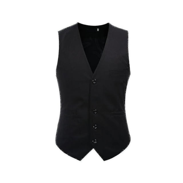 Chaleco de traje con cuello en V para hombre Chaleco delgado de algodón para las cuatro estaciones