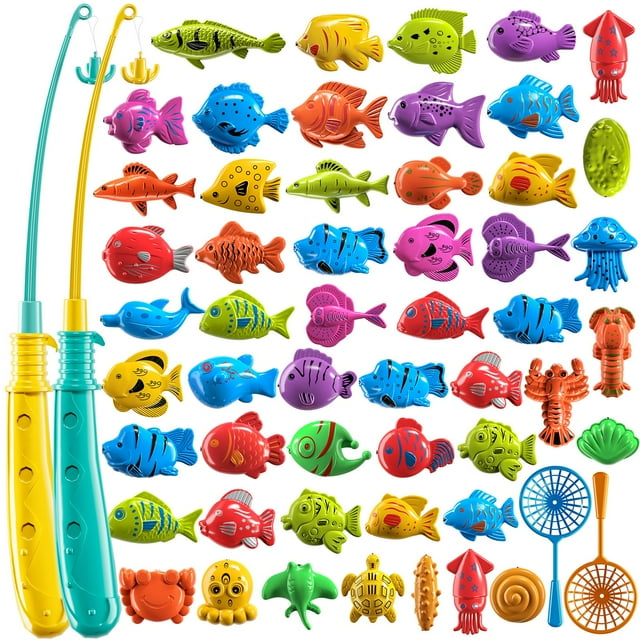 Juego de juguete de pesca TEMI 51 Fish Bath Playset para niños de 3 a 8 años