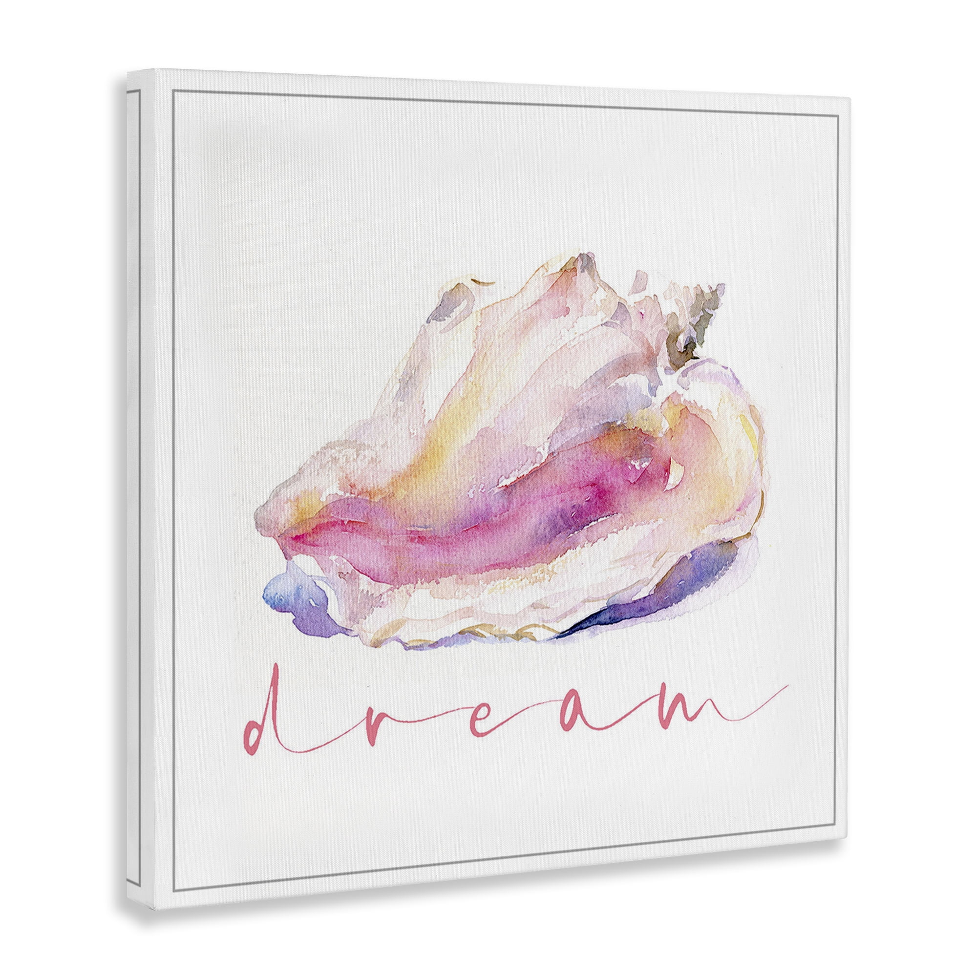 Stupell Industries Conch Dream Phrase Nautical & Beach Painting Wrapped Canvas Art Print Wall Art, 30 x 30