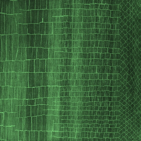 Ahgly Company Indoor Square Solid Emerald Green Modern Area Rugs, 6' Square