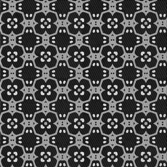 Ahgly Company Machine Washable Indoor Square Transitional Night Black Area Rugs, 6' Square