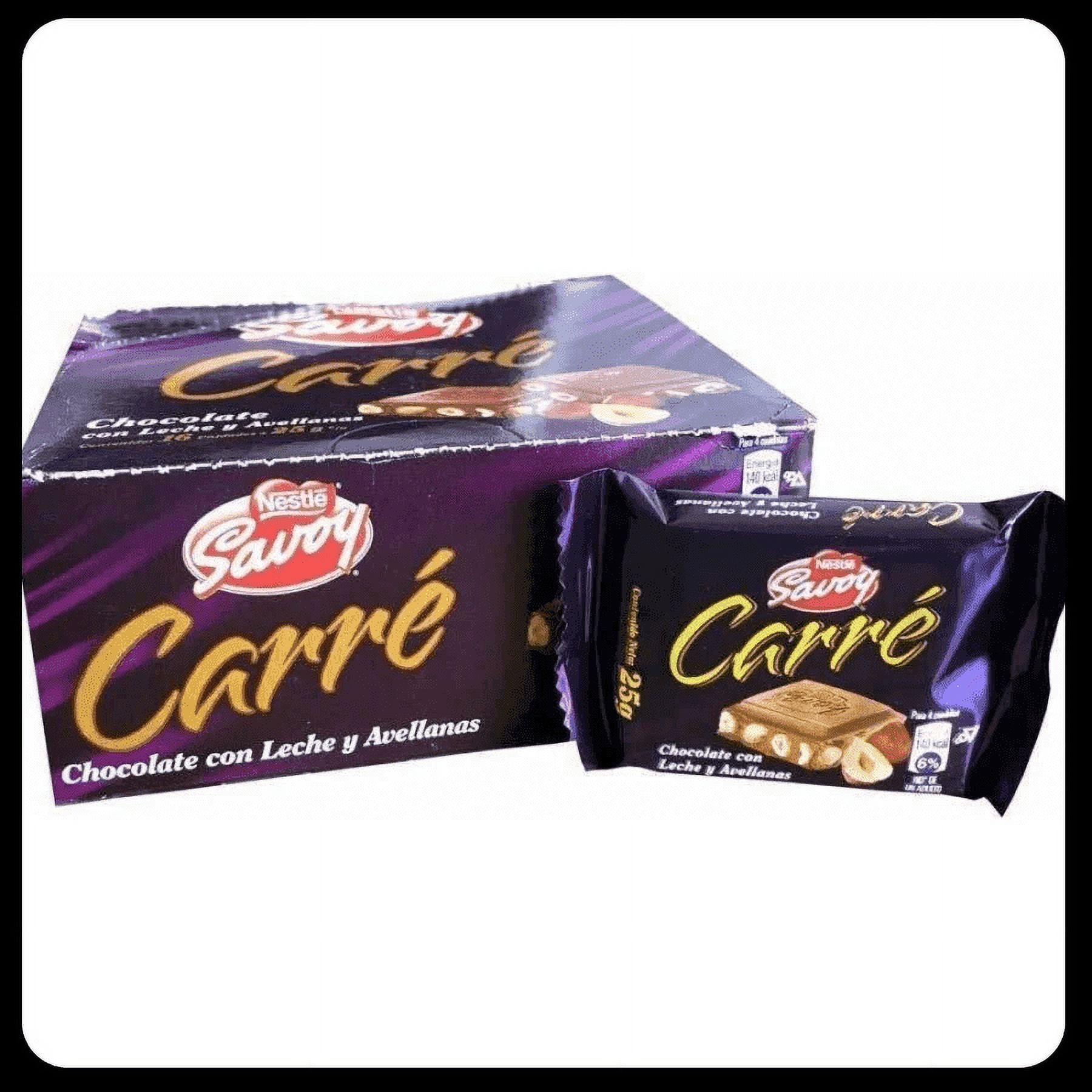 Savoy Carre Hazelnuts Milk Chocolate Bars – 10-Pack (100gr / 3.52oz Each)