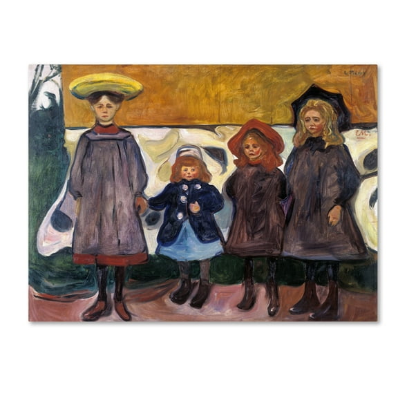 Trademark Fine Art 'Four Girls' Canvas Art by Edvard Munch