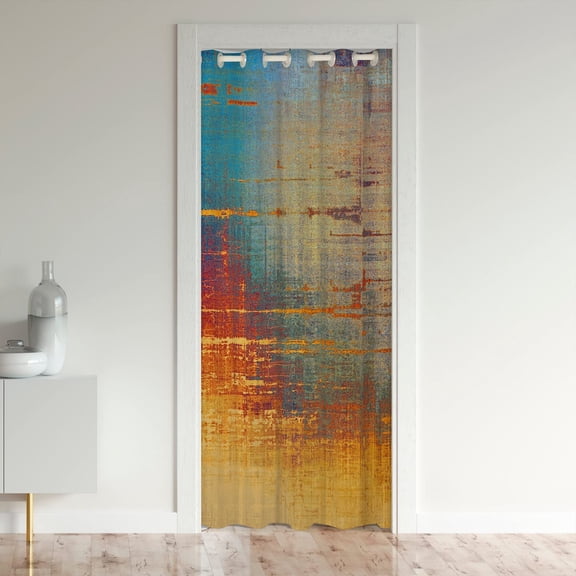 Abstract Style Print Door Curtains Doorway Closet Curtain for Bedroom Protect Fl