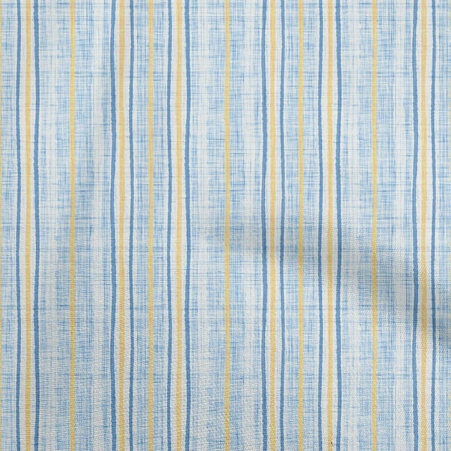 oneOone Polyester Spandex Light Blue Fabric Stripes Craft Projects Decor Fabric Printed By The Yard 56 Inch Wide