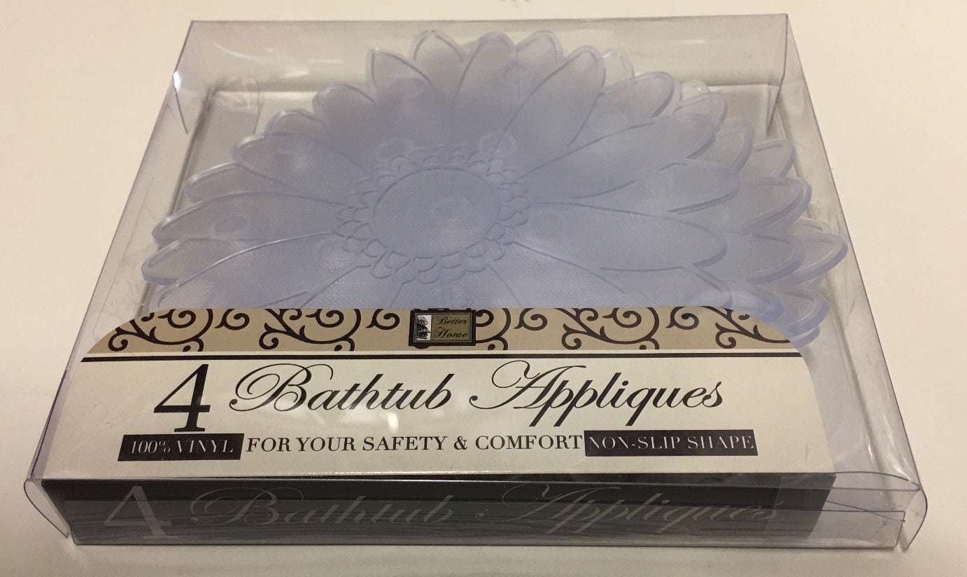 Non Slip Bathtub Appliques with Suction Cups, Seashells, Butterflies