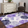 thumbnail image 3 of Purple Ombre Spring Floral Area Rugs 3'x5', Washable Small Throw Rugs for Living Room Bedroom, Summer Botanical Flowers Indoor Outdoor Rug Non-Slip Low Pile Carpet Runner Reversible Floor Mats, 3 of 8