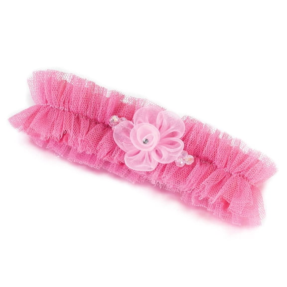Lillian Rose Pink Tulle Garter with Flower