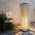 thumbnail image 4 of GRANDPATIO Outdoor Lights Solar Floor Lamp Resin Wicker Weave Waterproof Outside Deck Light for Porch, Yard, Garden, Lawn Decor，White, 4 of 8