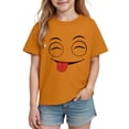 thumbnail image 5 of Auroural Shirts for Toddler Girls Size 4/5 Kids Boys Girls Solid Color Funny Expression Print Short Sleeve Loose Comfortable T-Shirt Top Boys Summer Shirts, 5 of 6