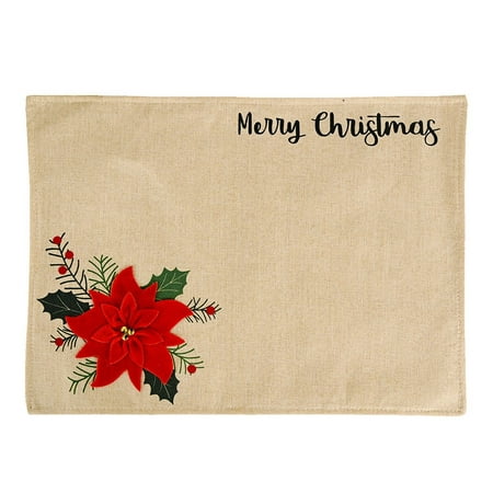 

Jikolililili Christmas Decorations Big Red Flower Placemat Table Mat Tablecloth 2022 Christmas Clearnce