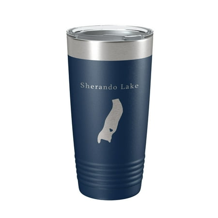 

Sherando Lake Map Tumbler Travel Mug Insulated Laser Engraved Coffee Cup Virginia 20 oz Navy Blue