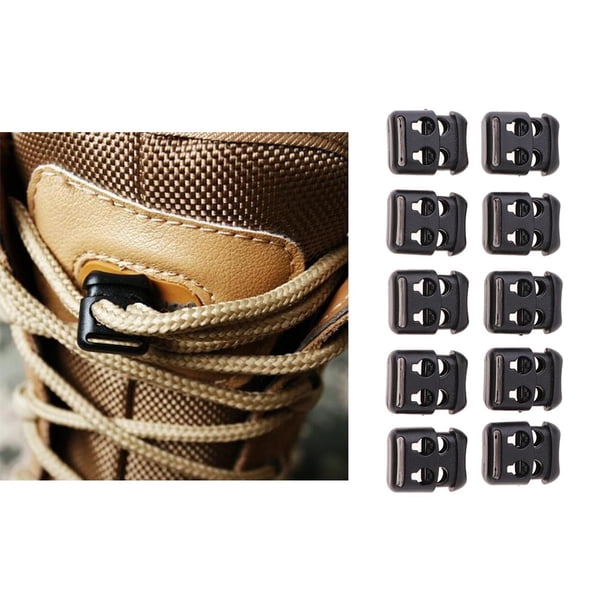 2x Cerraduras de Cordón de Plástico Uds Tapón de Palanca de , Cerraduras de Cordón de Doble Orificio para Cordón, Ropa, Cordones de Zap DYNWAVEMX Cerraduras de cordón de doble barril pequeñas