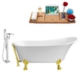 thumbnail image 1 of Tub, Faucet and Tray Set Streamline 63" Clawfoot NH340GLD-GLD-100, 1 of 9