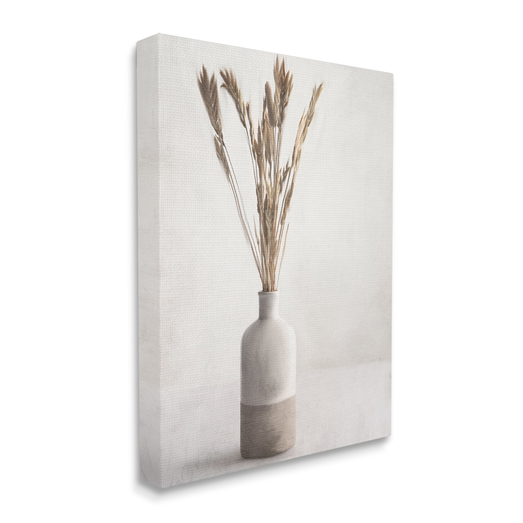 Stupell Industries Neutral Wheat Sprigs Botanical & Floral Painting Gallery Wrapped Canvas Art Print Wall Art, 16 x 20