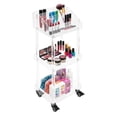 thumbnail image 3 of ToppiJoy 3-Tier Rolling Makeup Organizer Cart, Acrylic Bathroom Storage with Wheels Brakes for Vanity, Bedroom Clear, 3 of 10