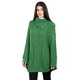 thumbnail image 6 of SAOL Irish 100% Merino Wool Cable Knit Poncho Women's Aran Fisherman Cowl Neck Button Irish Cape, One Size, 6 of 7