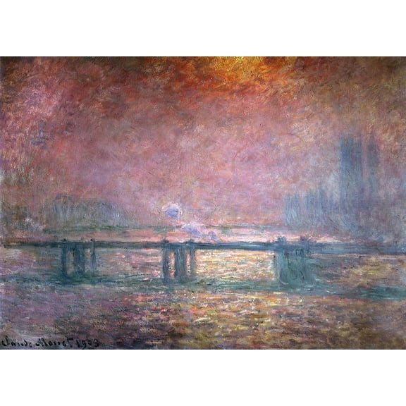 Monet "The Thames at Charing Cross" (1903) Glossy Poster