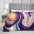 thumbnail image 4 of ZICANCN Throw Blanket Wavy Purple Fluid Marbled , Couch Ultra Soft Micro Fleece Sofa Bed Camping Travel Blanket for Adults, 50"x40", 4 of 8