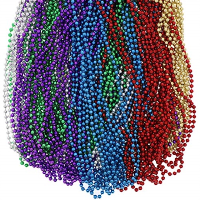 juvale 96pack mardi gras bulk parade beads, party favors, assorted