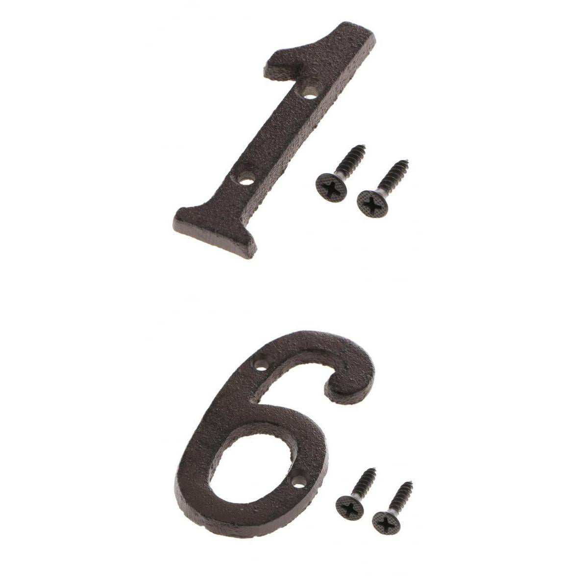 2x Iron Number Door Sign Plaque DIY Number Figure Home Office Ornament