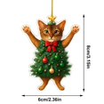 thumbnail image 7 of WKSCLPAI Playful‑Design Cat Acrylic Keepsake Ornament, Lovely Hanging Pendant for Xmas Tree, Home Indoor Holiday Party Decoration, Style A, 7 of 7