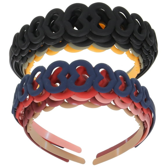 HONMEET 12-Pack Colorful Heart-Shaped Plastic Headbands for Parties, Wide Hair Hoops, Elegant and Stylish Accessories