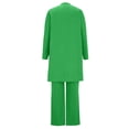 thumbnail image 4 of Textilo Womens Dressy Pant Suits 3pc Sleeveless Tops Palazzo Pants with 3/4 Sleeve Cardigan Suits Wedding Guest Pant Suits,Green M, 4 of 5