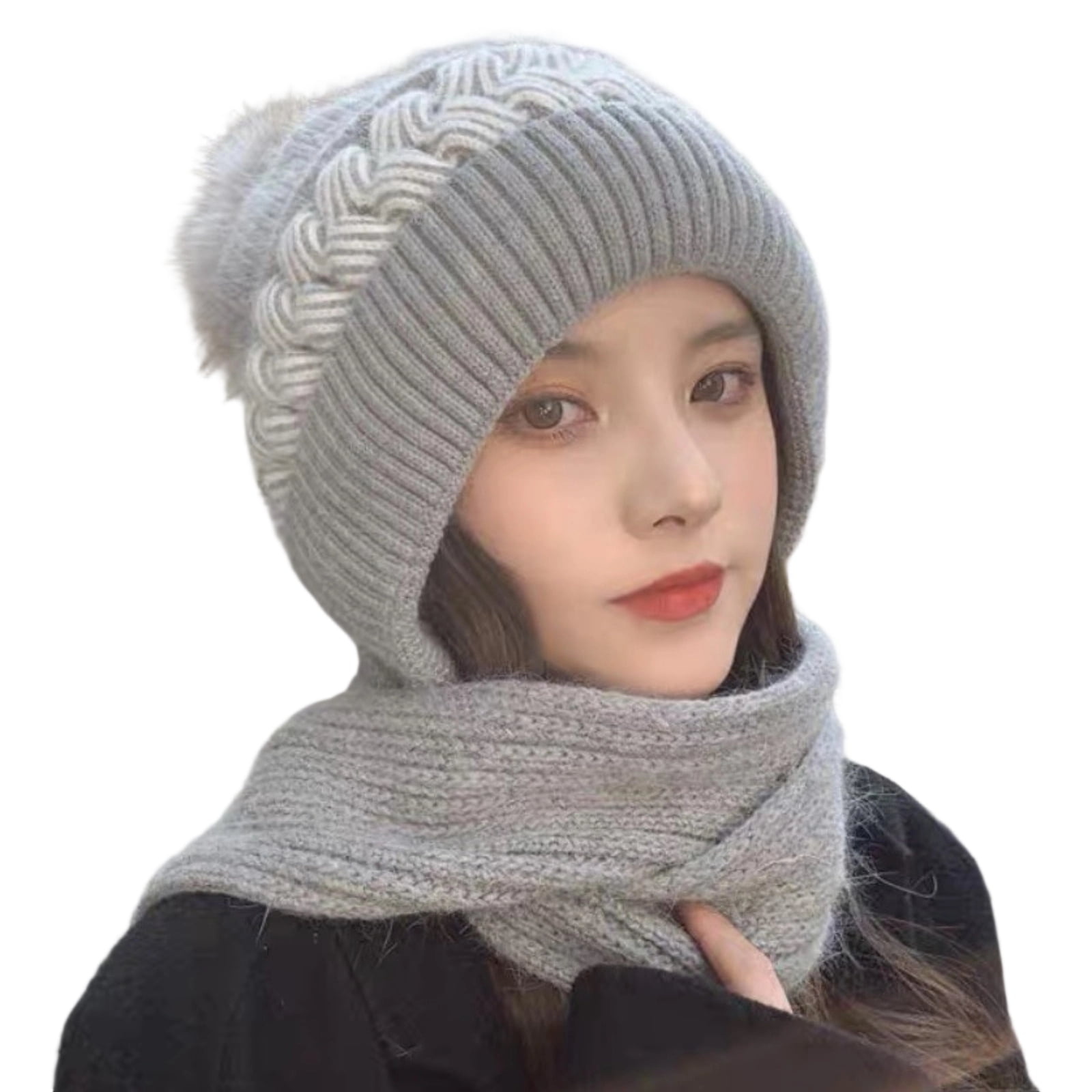 Bunny Ears Hat, Cute Winter Hat for Women, Chunky Cable Knit  display picture 1