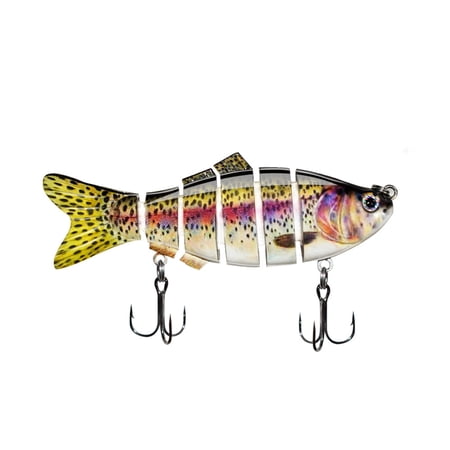 Pebbuoy 10CM/19.4G Sinking Fishing Lure with Sharp Hook 6-Section Multi-jointed Swimbait Realistic 3D Eyes Artificial Hard Bait Outdoor Fishing Accessories