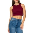 thumbnail image 2 of Women's Cropped Ribbed High Neck Cotton Stretch Tank Top 2-Pack, 2 of 4