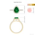 thumbnail image 5 of ANGARA Lab Grown 1.5 Ct Pear-Shaped Emerald Halo Engagement Ring for Women in 14K Yellow Gold (Size-9x7mm) | May Birthstone, Birthday, Anniversary, Jewelry Gift for Women | Lab-Grown Emerald Ring, 5 of 8