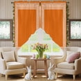 thumbnail image 5 of Swag Curtains Valances for Windows, Coral Orange Greek Key Pattern Short Kitchen Window Curtains Over Sink, Geometric Modern Cafe Curtains Panel Set Of 2,Rod Pocket, 36 Inches Length, 5 of 9
