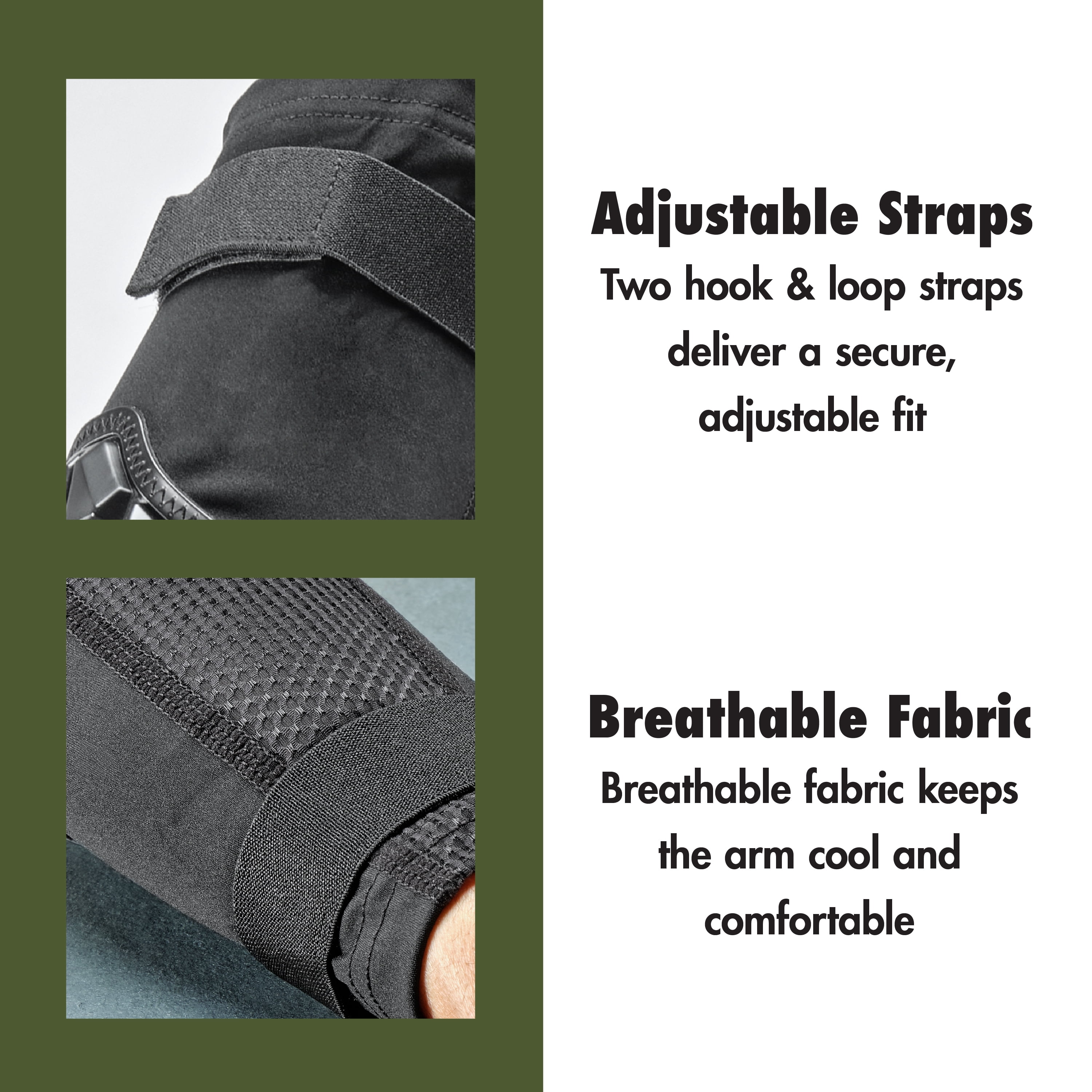 Ozark Trail Multi-Sport Elbow Pads, Black, Size L, Ages 14+, 1 Pair