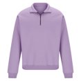 thumbnail image 2 of Qeaghou Men's Quarter Zip Up Pullover Long Sleeve Casual Fashion Sweatshirt Slim Fit Mock Neck Sweaters With Pockets Deals, 2 of 6
