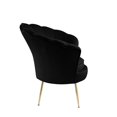 thumbnail image 6 of Angelina Black Velvet Scalloped Back Barrel Accent Chair with Metal Legs, 6 of 7